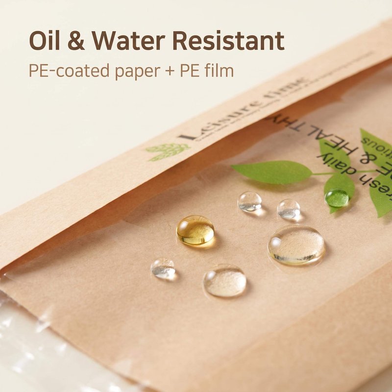 Oil and water resistant PE-laminated bread bag close-up Oil and water resistant PE-laminated bread bag close-up