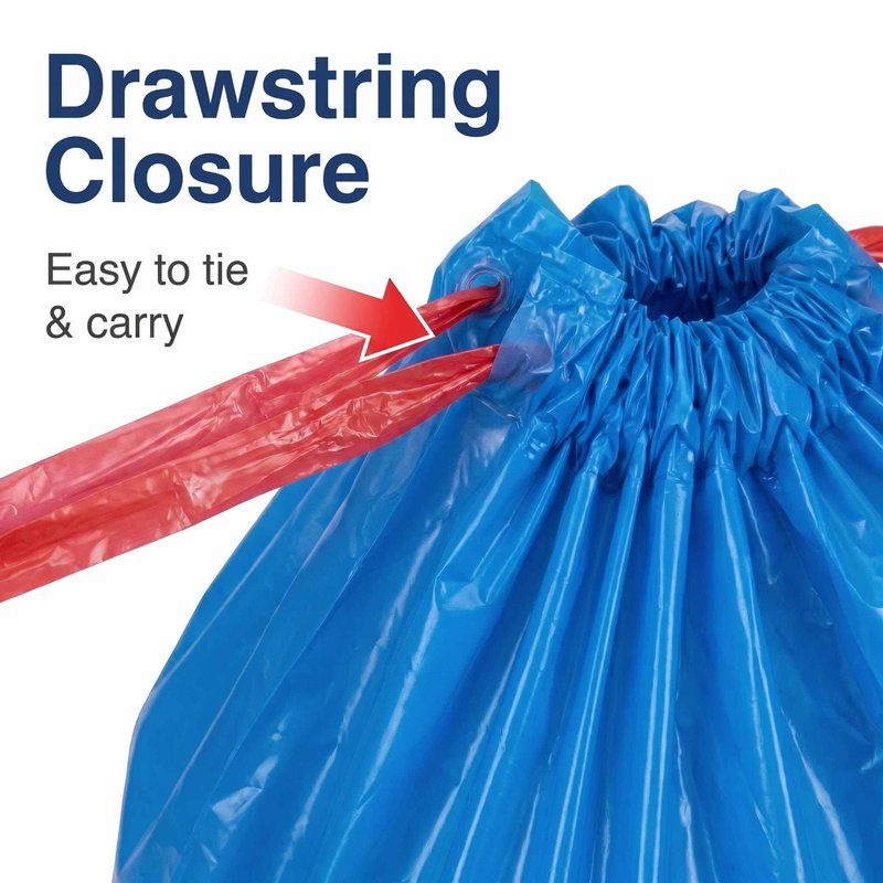 Custom Blue Drawstring Garbage Bag 116×96 cm – Heavy-Duty HDPE Commercial Bulk - image 3