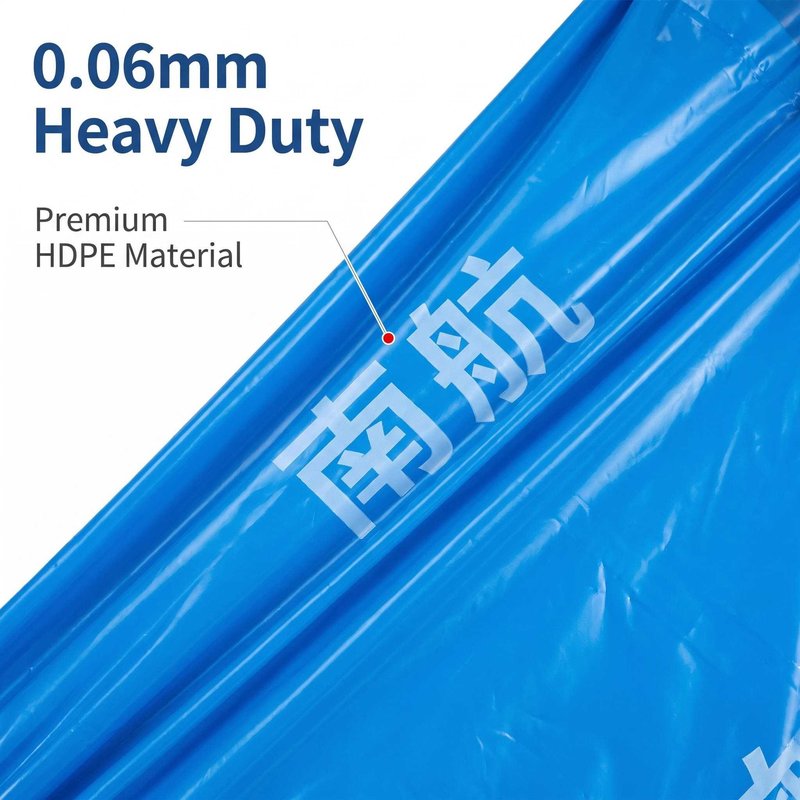Custom Blue Drawstring Garbage Bag 116×96 cm – Heavy-Duty HDPE Commercial Bulk - image 5