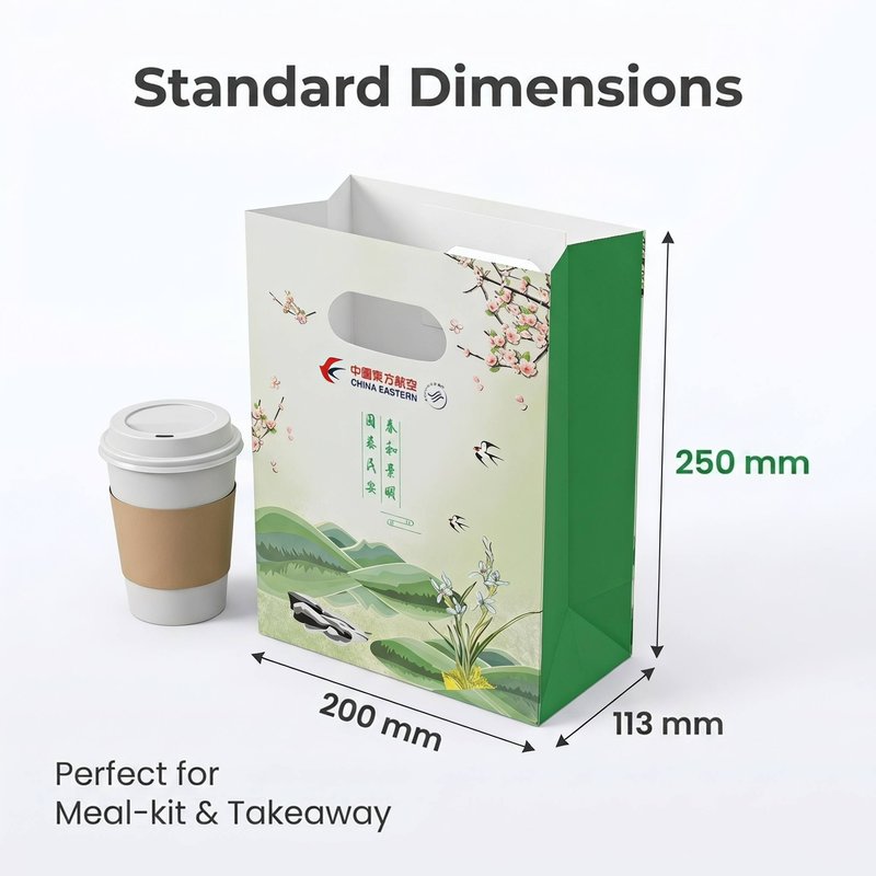 Custom Printed Airline Paper Carry Bag with Handle Holes – 100g Bulk &amp;amp;amp;amp;amp; OEM - image 3