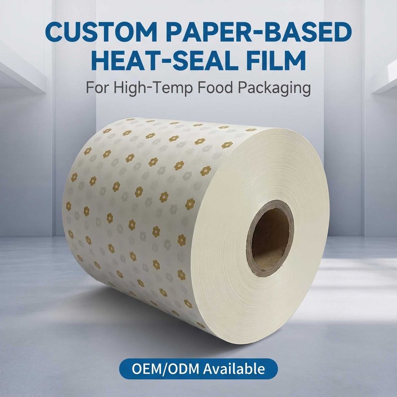Custom Printed Paper-Based High-Temp Heat-Seal Film – 300mm Kraft BOPET Roll - image 1