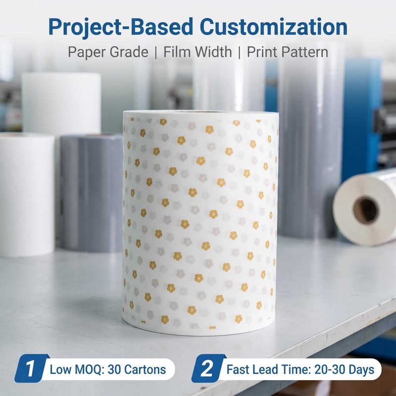 Custom Printed Paper-Based High-Temp Heat-Seal Film – 300mm Kraft BOPET Roll - image 5