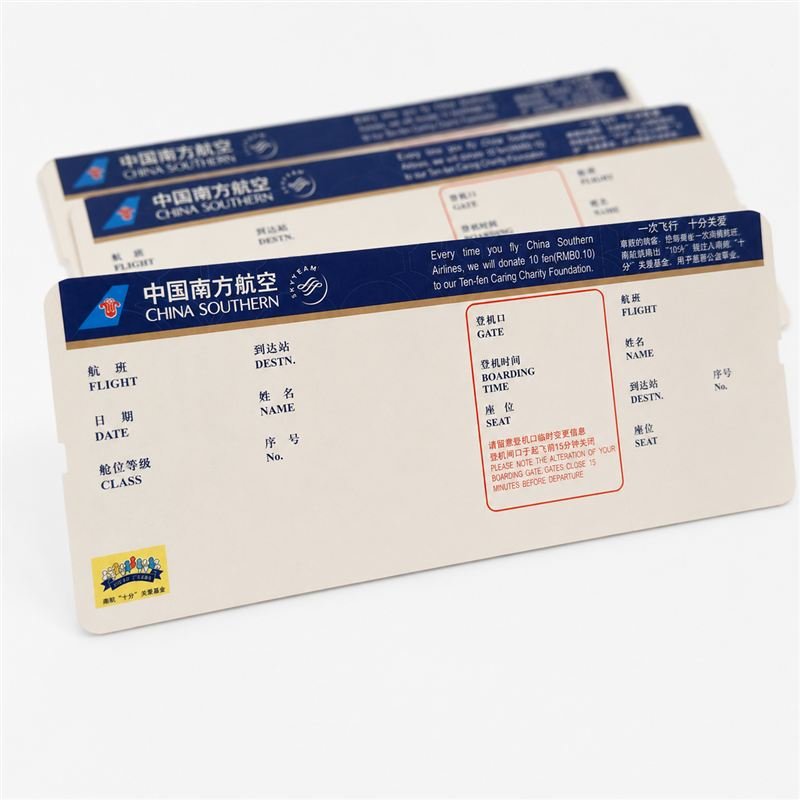 Custom Printed Three-Proof Direct Thermal Airline Boarding Pass – 190gsm Bulk OEM - image 4